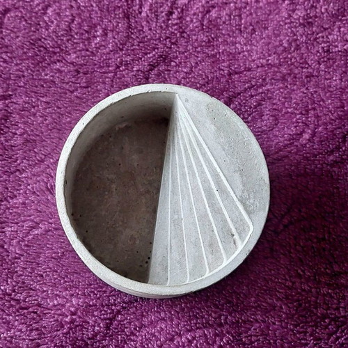 Handmade cement decorative piece, candle holder, 10.5 cm diameter