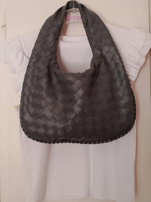 Paris Bag Shoulder grey like new, vegan PVC