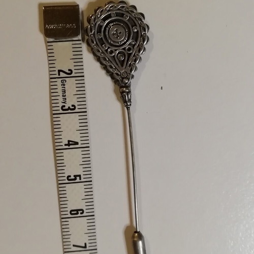Silver pin like new, detailed design for ties or scarves