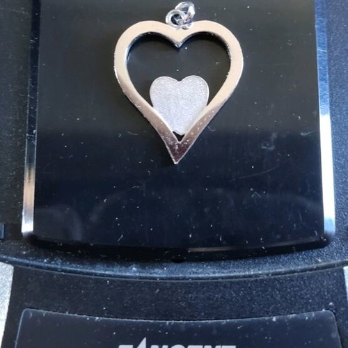 Silver necklace 925 with heart pendant, like new