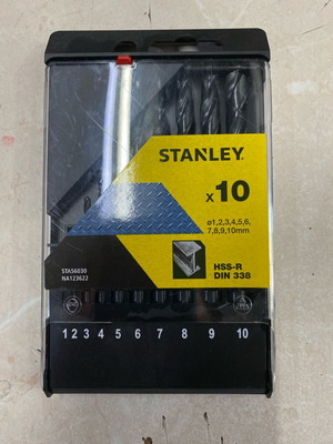 Stanley iron drill bit set 10 pieces new