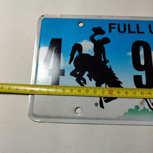 Licence plate USA Wyoming used, good condition