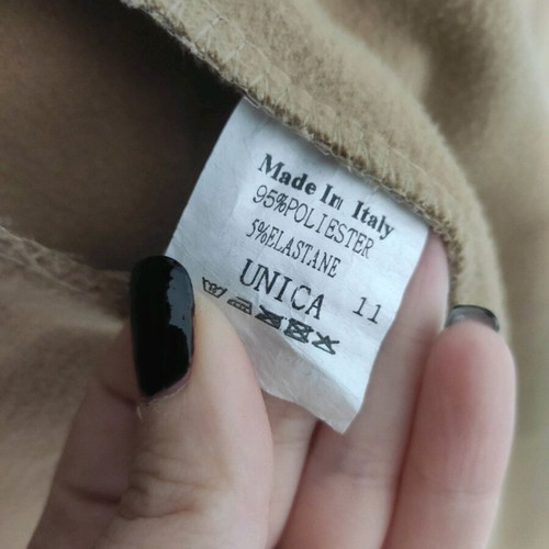 Long Italian trench coat new, camel with belt and multipurpose collar
