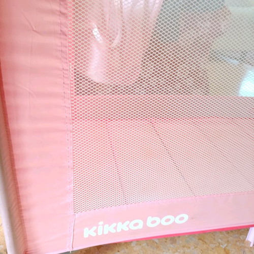 Pink baby playpen used