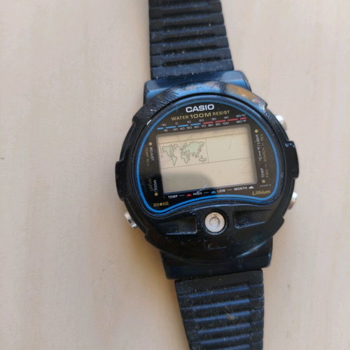 Casio TS-100 World Time Vintage 80’s/90’s digital watch used for parts