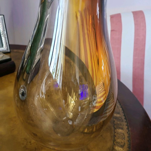 Kosta Boda vase used, crystal, signed by Goran Warff