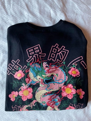 Boohoo men's sweatshirt with print size M new, black multicolor