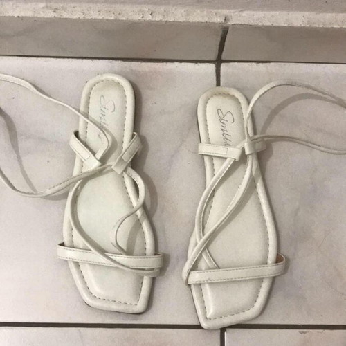 White sandals used, size 36, with ankle straps