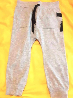 Kids sweatpants new, grey melange, size 7-8 years
