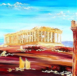 Παρθενώνας, Ακρόπολη - πίνακας ζωγραφισμένος με ακρυλικά χρώματα