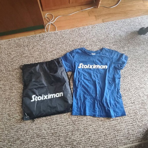 Stoiximan tshirt with backpack like new