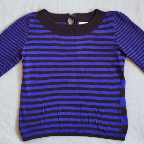 Laurèl Striped Knit Blouse size S like new, brown and purple