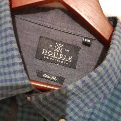 Double men's shirt used, green, XXL