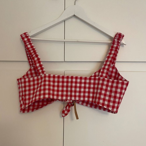 Crop top New Age red and white checked, new, cotton, M/L