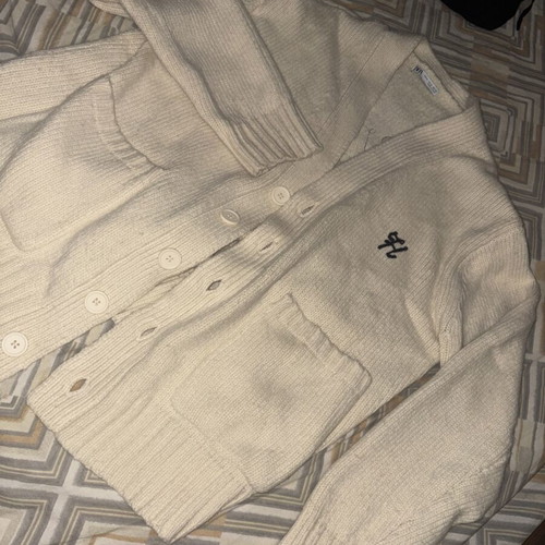 Zara unisex warm cardigan, white beige, size M