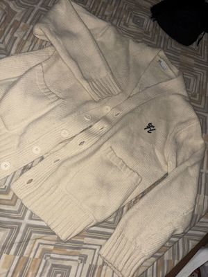 Zara unisex warm cardigan, white beige, size M