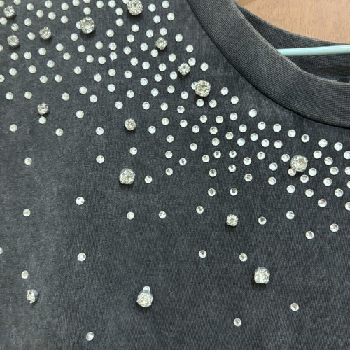 Zara blouse with crystals new, gray, size S