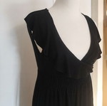 Ysatis black elegant dress with waist elastic, size S