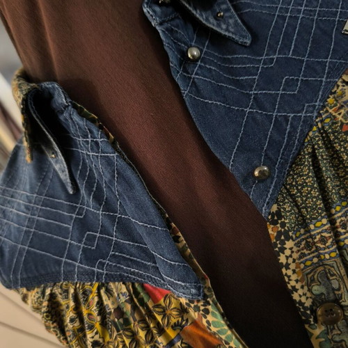 Miss Sixty Denim Patchwork Shirt Dress like new, multicolor