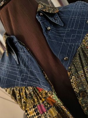 Miss Sixty Φόρεμα Πουκάμισο Denim Patchwork σαν καινούργιο, πολύχρωμο