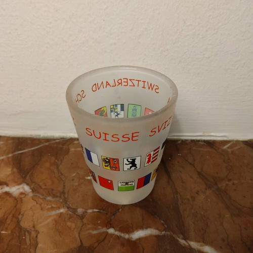 Swiss souvenir shot glass 6cm unused