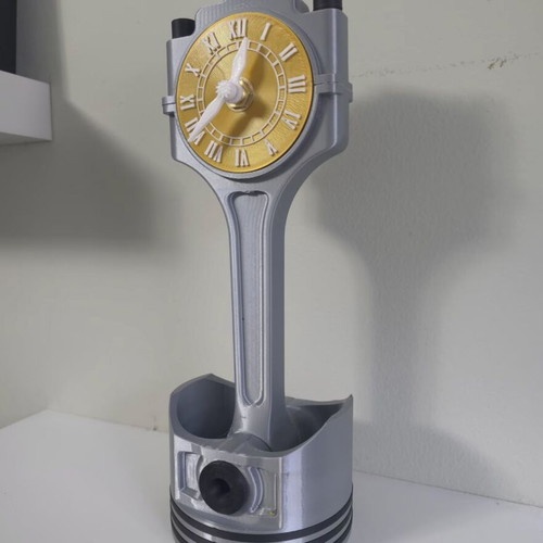 Clock with piston and connecting rod new, analog table clock