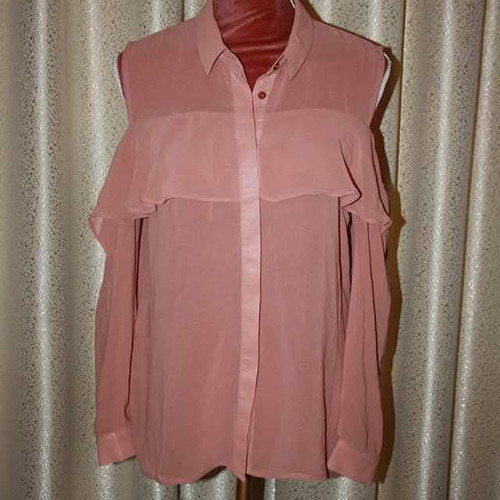 Peacocks shirt with open shoulders new, pink, size XL