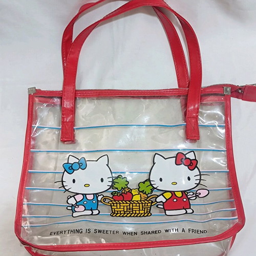 Hello Kitty vintage plastic transparent bag used