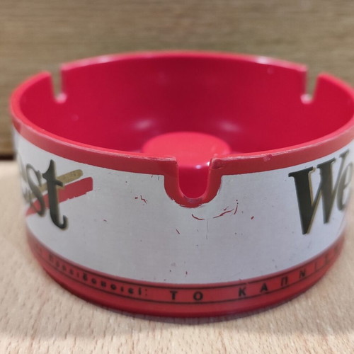 West Cigarettes Plastic Ashtray used, vintage advertising