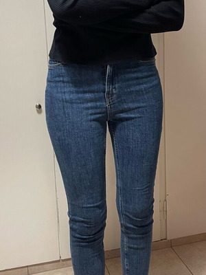 H&M Εφαρμοστό Τζιν Παντελόνι Σαν Καινούργιο, Μέγεθος XS/34, Μπλε