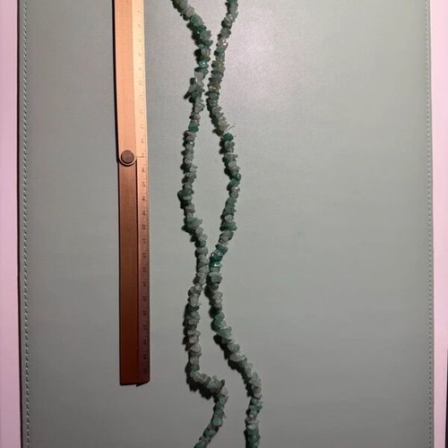 Vintage long necklace with semi-precious stones like new, green