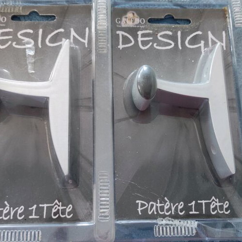 Towel hooks and hangers new, set of 2, silver-black matte