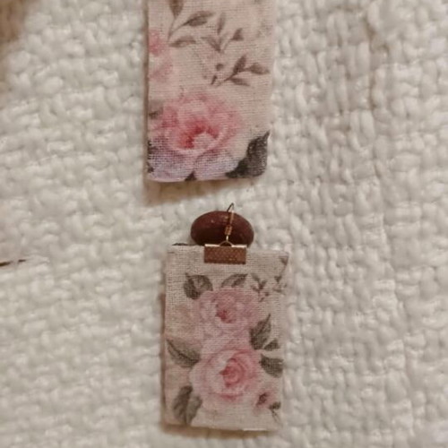 Handmade earrings new, large, romantic, beige and pink