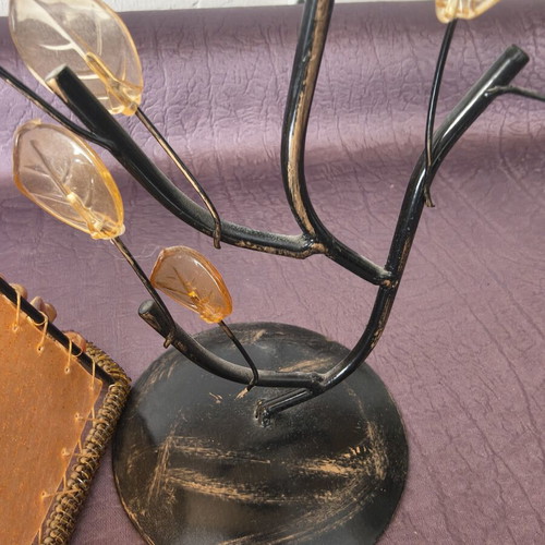 Decorative metal tealight candle holder with shade, 27cm