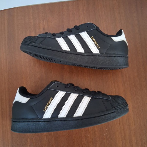 Adidas Superstar sneakers size 33.5 used, black and white