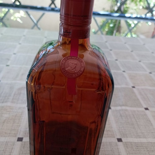 Cointreau square collectible bottle, amber 1950s-80s