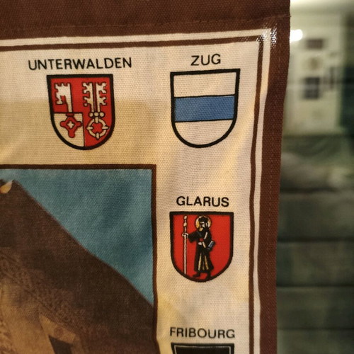 Vintage fabric wall calendar from Switzerland 1990 like new