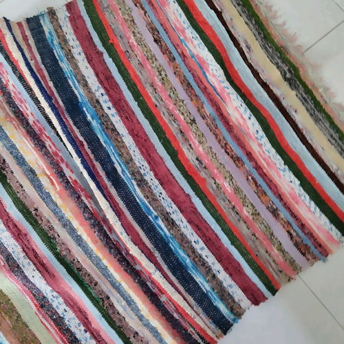 Cotton traditional woven rug new 350x90 cm