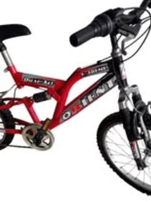 Children's bicycle 7 inches used, red with gears