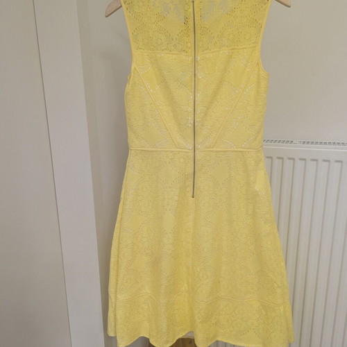 Adrianna Papell Bright Yellow Lace A-Line Dress like new