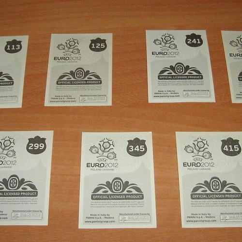 Αυτοκόλλητα Panini Euro 2012 σαν καινούργια, πακέτο 7 τεμάχια