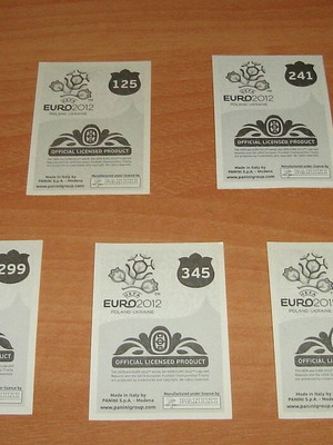 Αυτοκόλλητα Panini Euro 2012 σαν καινούργια, πακέτο 7 τεμάχια