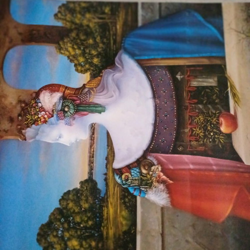 Collectible painting by Theodoros Pantaleon with autograph and dedication, like new