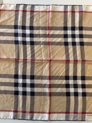 Burberry 100% silk women's scarf, beige, vintage