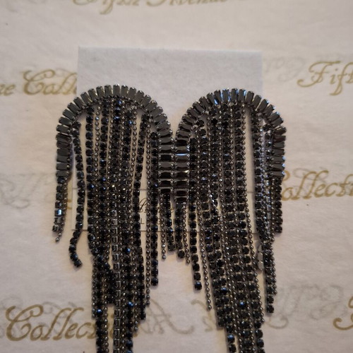 Arched Elegance hematite stud earrings with Swarovski crystals