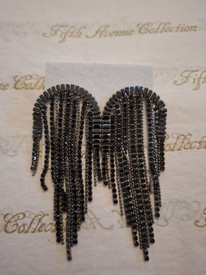 Arched Elegance hematite stud earrings with Swarovski crystals