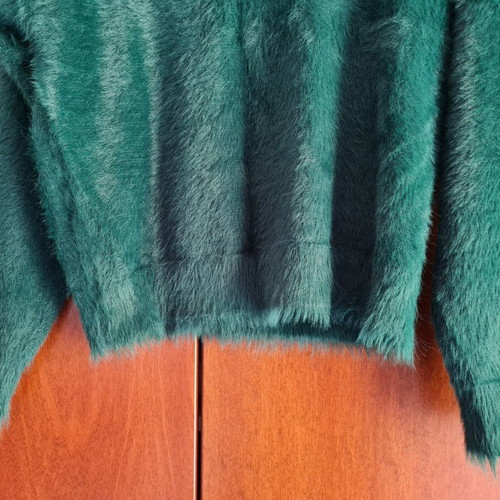 Velour sweater Mango new, small, green, 100% polyamide