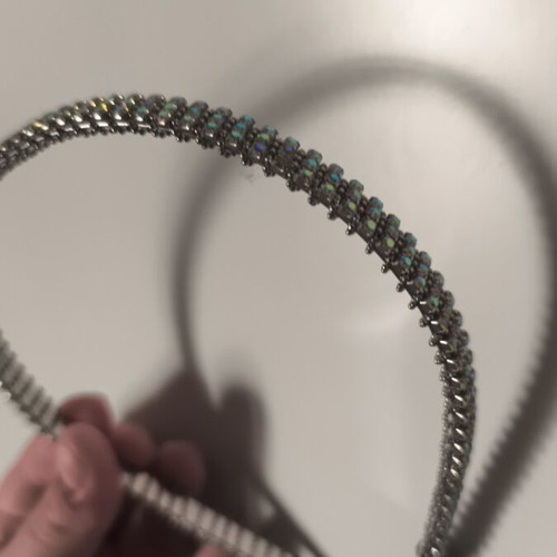 Silver hairband with rhinestones new