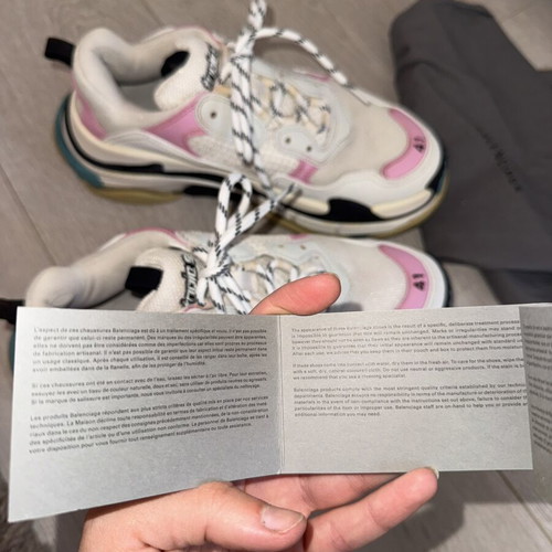 Balenciaga Triple S Sneakers used, white pink turquoise, size 41