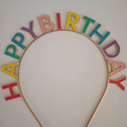 Metallic colorful Happy Birthday headband new